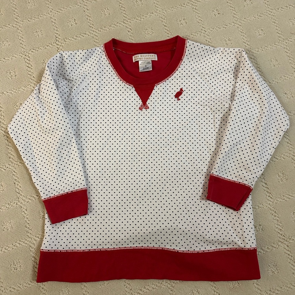 TBBC Red and White Polka Dot Sweater
Size 6